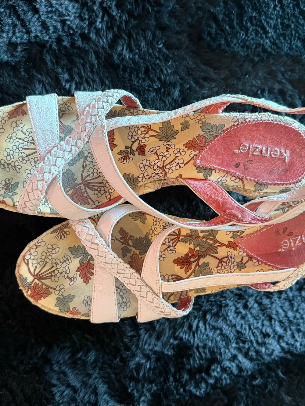 Kensie Blush Pink Wedge Sandals with Braided Straps